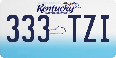 KY license plate 333TZI