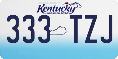 KY license plate 333TZJ
