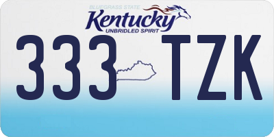 KY license plate 333TZK