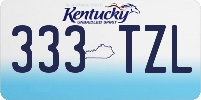 KY license plate 333TZL