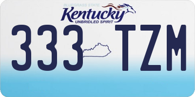 KY license plate 333TZM