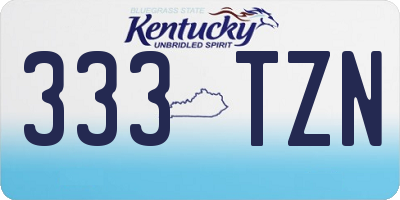 KY license plate 333TZN
