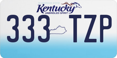 KY license plate 333TZP