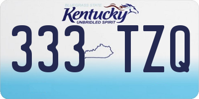 KY license plate 333TZQ