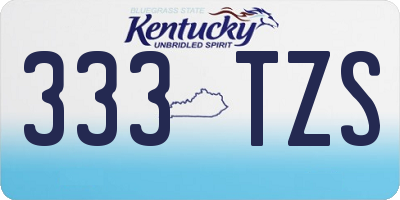 KY license plate 333TZS