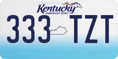 KY license plate 333TZT