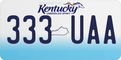 KY license plate 333UAA