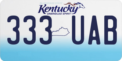 KY license plate 333UAB