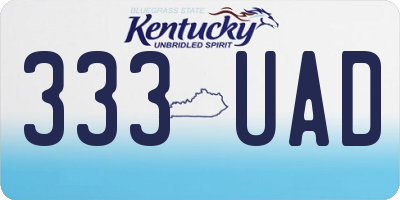 KY license plate 333UAD