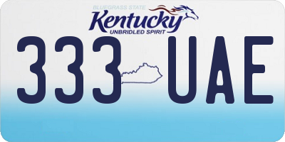 KY license plate 333UAE