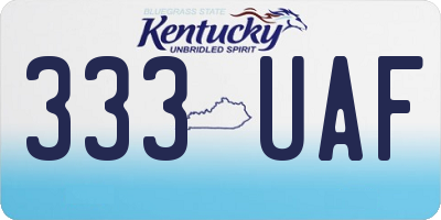 KY license plate 333UAF