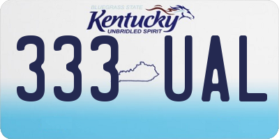 KY license plate 333UAL