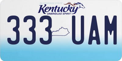 KY license plate 333UAM