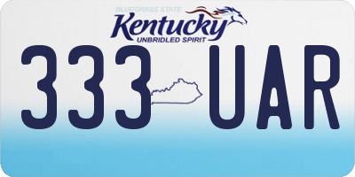 KY license plate 333UAR