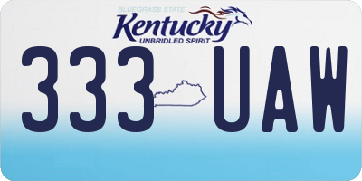 KY license plate 333UAW