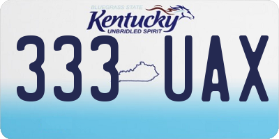 KY license plate 333UAX