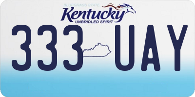 KY license plate 333UAY