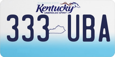 KY license plate 333UBA