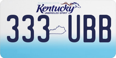 KY license plate 333UBB