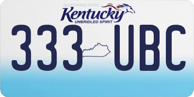 KY license plate 333UBC