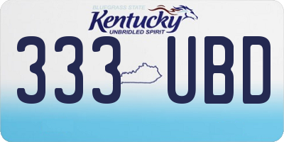 KY license plate 333UBD