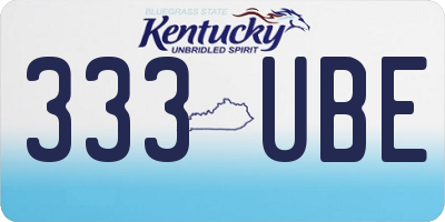 KY license plate 333UBE