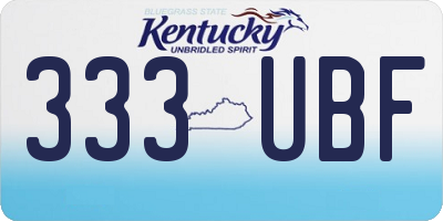 KY license plate 333UBF