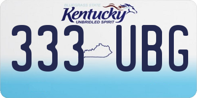 KY license plate 333UBG