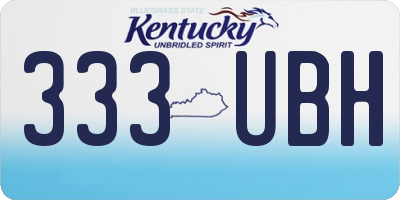KY license plate 333UBH