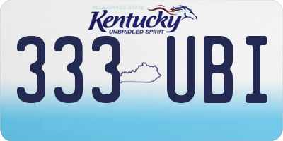 KY license plate 333UBI