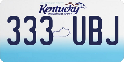 KY license plate 333UBJ