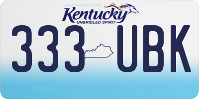 KY license plate 333UBK