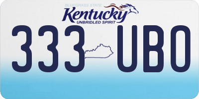 KY license plate 333UBO