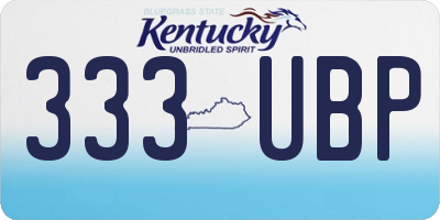 KY license plate 333UBP