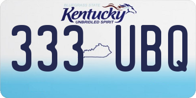 KY license plate 333UBQ
