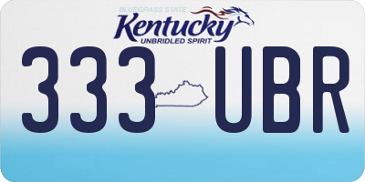 KY license plate 333UBR