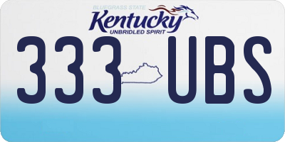 KY license plate 333UBS