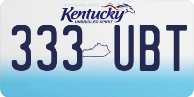 KY license plate 333UBT