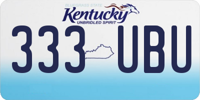 KY license plate 333UBU