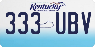 KY license plate 333UBV