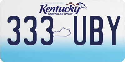 KY license plate 333UBY