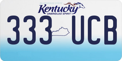 KY license plate 333UCB