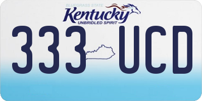 KY license plate 333UCD