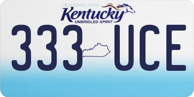 KY license plate 333UCE