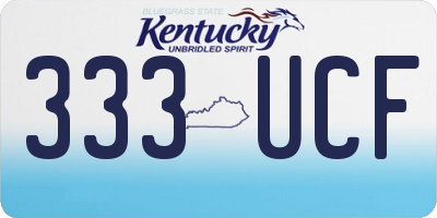 KY license plate 333UCF