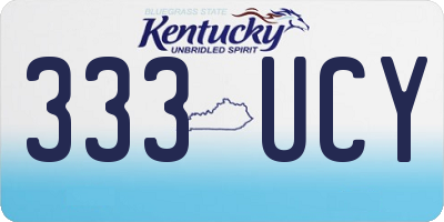 KY license plate 333UCY