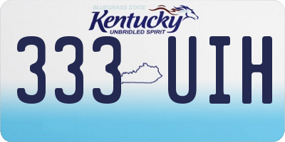 KY license plate 333UIH