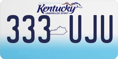 KY license plate 333UJU