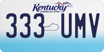 KY license plate 333UMV