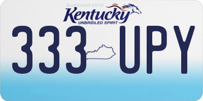 KY license plate 333UPY